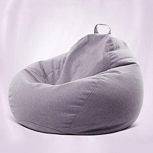 Single Leisure Sofa Bean Bag Girl Tatami Fabric Living Room Bedroom Balcony Small Sofa CR Comfortable 90110cm Sunny Blue Imported EPP Particle Filling Enjoy The Lazy Time (Color : Yellow) (Warm Gray