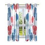 decor gift -e-Style Japanese Butterfly Periwinkle Curtains Blackout Blackout Curtains Short 2 Panel Sets cortinas para salas 63x42
