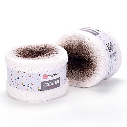 Image of Yarn Art Flowers Rosegarden 100% Cotton 250gr 8.80 oz 1094yds Multicolor Cotton Yarn Rainbow Crochet Yarn Spring Summer (308)