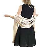 Basic Sense Satin Shawl for Weddings and Parties – Luxurious Fabric with Perfect Hemming, Champagne Gold
