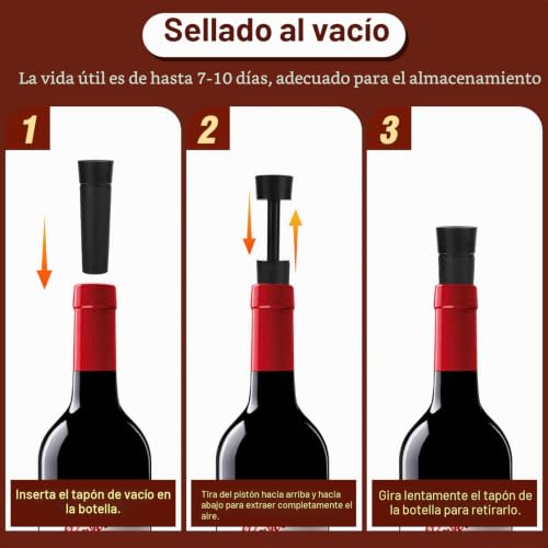 Miniatura 7 de 6 En 1 Sacacorchos Eléctrico Recargable, Abridor De Vino Electrico Saca Rolhas Regalos Para Hombre Mujere Abrebotellas Con Vertedor Aireador, 2 Tapón De Vino Al Vacío, Cortador Láminas Y Cable Usb
