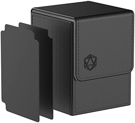 Pulchra Card Deck Box with 2 Dividers per Holder for TCG, Large Size for 100+ Cards Without Sleeves (Dice Design,Blue)
