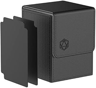 Pulchra Card Deck Box with 2 Dividers per Holder for TCG, Large Size for 100+ Cards Without Sleeves (Dice Design,Blue)