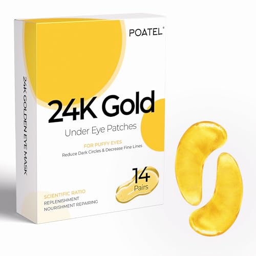 Poatel Under Eye Patches for Puffy Eyes 14 Pairs, Dark Circles Under Eye Treatment for Women, Under Eye Mask with Hyaluronic Acid & Collagen, Smooth Wrinkles and Fine Lines, Eye Bags Treatment