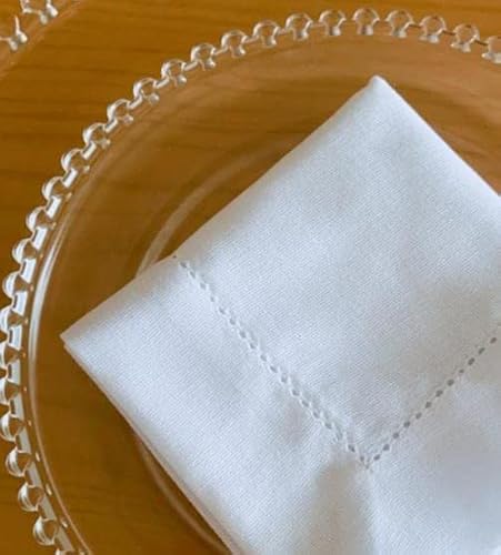 Kit 6 Guardanapos Ponto Ajour de Linho Misto, Branco 45 x 45cm - Bem Lunar