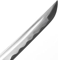 Vista 6 de Samurai Katana - Espada japonesa hecha a mano, práctica, acero al carbono 1045, templado/arcilla templada, espiga completa, afilada, vaina