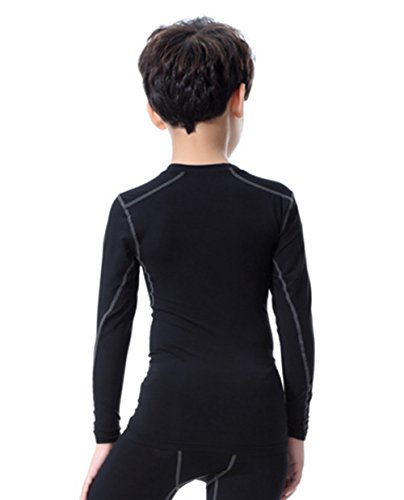 1 or 3 Pack Youth Boys Compression Shirt Football Undershirt Long Sleeve Athletic Shirts Soccer Workout Baselayer2