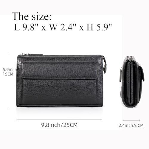 Men Clutch Bags Genuine Leather Long Wallet Large Capacity Purse Business Card Organizer Handbag Travel Bag2