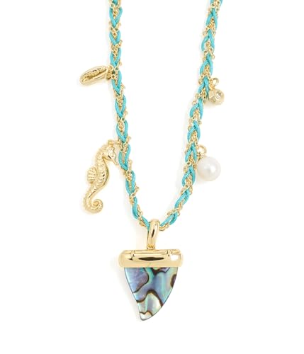 Kendra Scott Womens Oleana Seahorse Charm Necklace Gold Abalone Shell One Size One Size