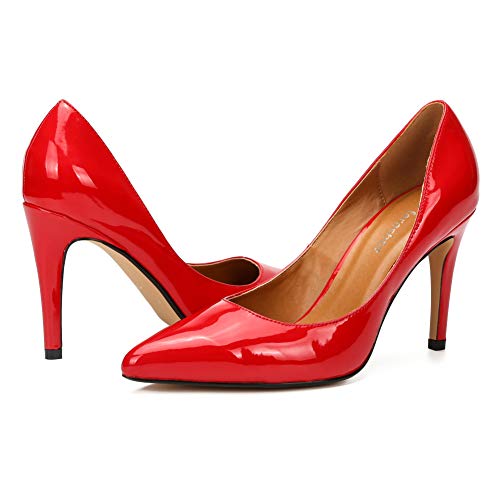 Image of Women's Men's Pointed Toe High Heel Pumps, Slip On, 3.94 Inch Stiletto Heel