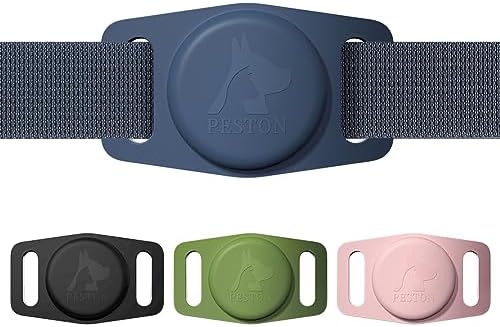 [4-Pack] AirTag Dog Collar Holder, Secure & Comfortable Airtag Cat Collar, Durable Silicone, Universal Fit, Protect Your Furry Friends with Ease, Air tag Pet Holder for Apple Airtag with GPS Tracker