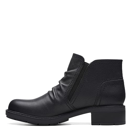 Clarks Clarks Women's Hearth Dove Ankle Boot, Black Leather, 9 Medium US