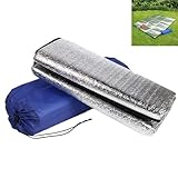 Alfombrilla de espuma de aluminio de doble cara a prueba de humedad impermeable y aislante, tapete de picnic, tapete de camping para tienda de campaña y camping (200 x 200 cm)