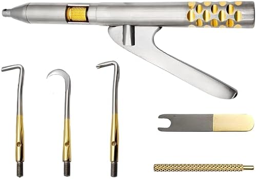 ARTMAN Instruments Dental Automatic Crown Remover – Spring Loaded Gun Type with 3 Replacement Tips & Adjusting Wrench – Titanium Spring for Durable & Controlled Impulse Strength