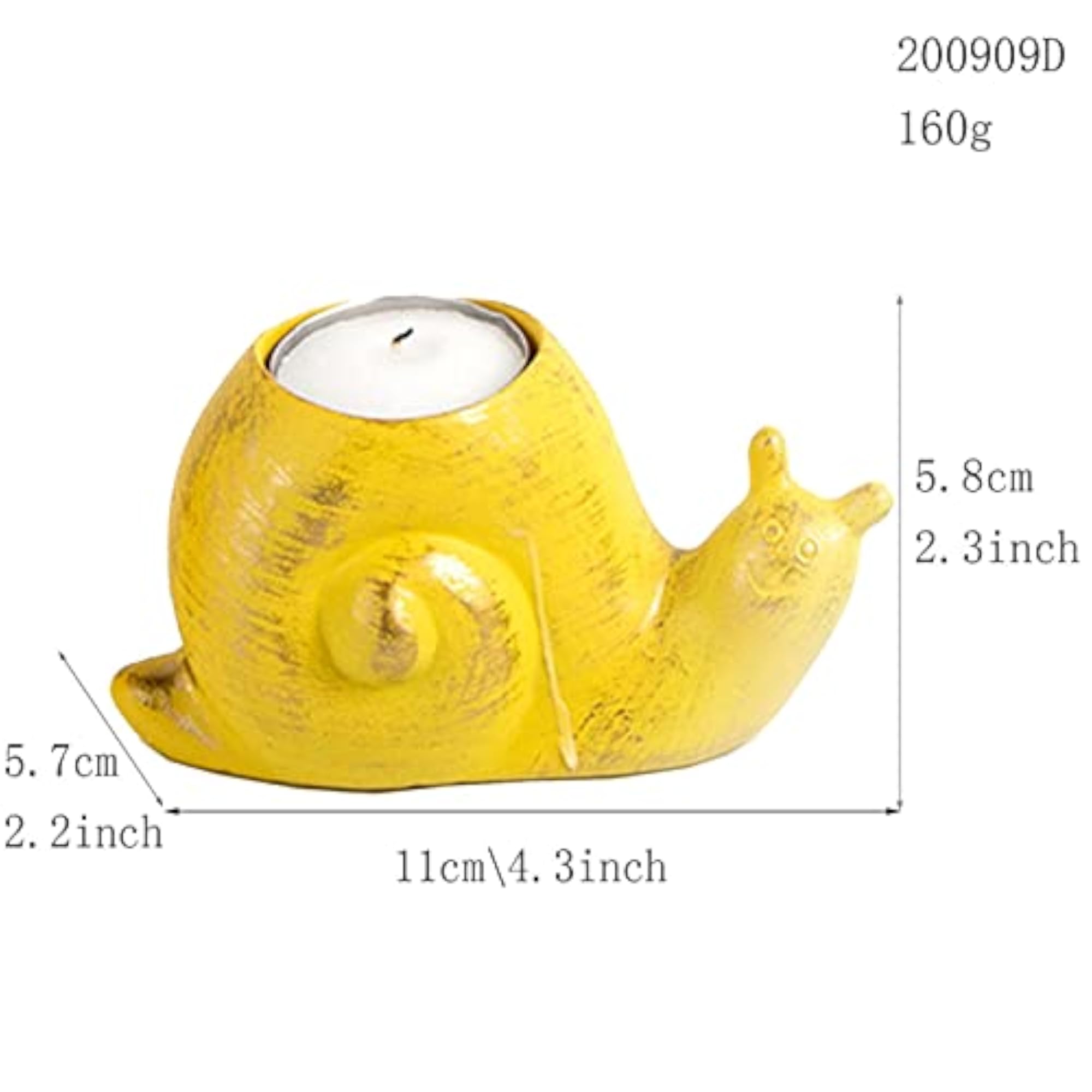 Tealight Candleholder Statue for Desktop, Snail Design