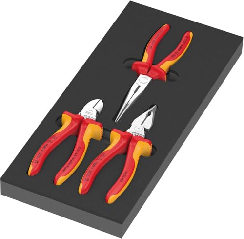 Jeu de pinces KNIPEX VDE Wera 9784 en insert mousse isolant pour électricien - 2
