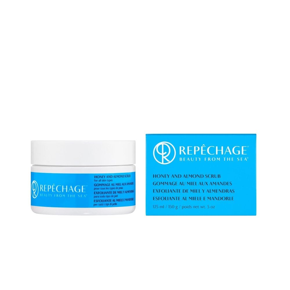 Repechage Honey and Almond Scrub For All Skin Types – Exfoliating Face Mask and Scrub Deeply Cleanses, Gentle Face Exfoliator Helps Remove Blackheads, 125ml / 0.5 oz.
