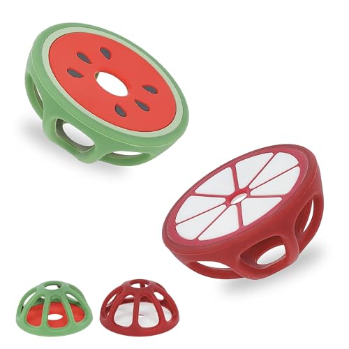 Image of Mangosteen and Watermelon Silicone Teethers Baby Teething Toys, Newborn Essentials Must Haves, Easy-to-Hold Design Teething Ball Baby Essentials, BPA-Free