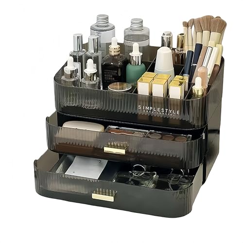 Decorcode Makeup Organizer for Vanity, Large Desk Organizer with Stackable