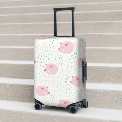 Cute Pigs Luggage Cover Anti Scratch Dirt Waterproof Elastic Travel Luggage Cover Protector Suitcase Cover for Suitcase Tsa Approved Fit 18-32 Inch Luggage3