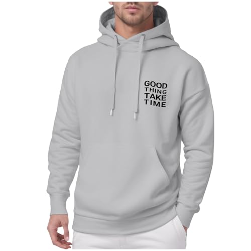 Men's Long Sleeve Hooded Sweatshirt Casual Lightweight Hoodies Pullover Drawstring Hoodie with Pocket Hoodie