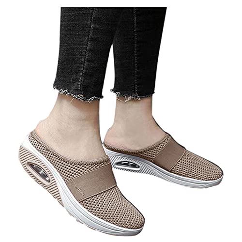 Tênis slip-on com suporte de ar em malha para caminhada e caminhada ao ar livre ortopédico conforto
