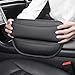ZGPKX Car Seat Gaps Filler Organiser for Audi A6 C5 Avant Wagon 2001 2002 2003 2004 2005, Seat Storage Box Leakproof PU Leather Car Console Side Pocket Accessories,2 Piece-Black