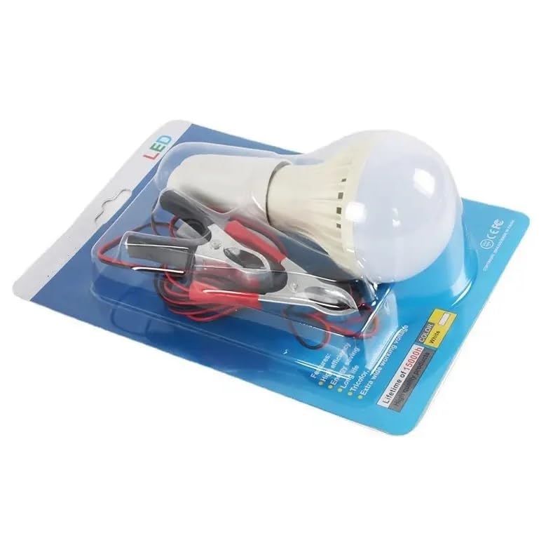 Lampe De Travail Ampoule LED 12V 9W Avec Pinces Crocodiles De