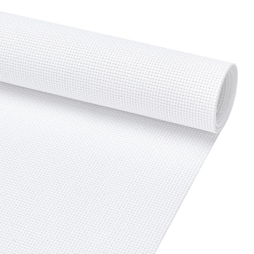 Image of BENECREAT 18CT Cotton Cross Stitch Fabric, 40x20 Inch Aida Cloth 18 Count Embroidery Cloth for Craft Embroidery, Handmade Needlework, DIY Handicrafts, 0.5mm Thick