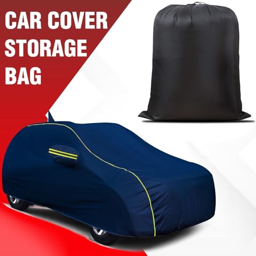 Image of for Nissan Magnite 100% Waterproof Car Cover for All Weather Protection with Mirror Pockets, Soft Cotton Lining, Triple Stitched with Adjustable Belt Bottom Elastic to Secure Fit