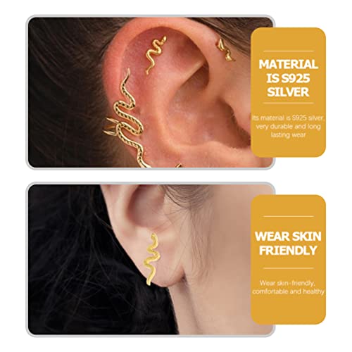 Puces d'oreilles serpent crawler idée cadeau bijoux femme - 7