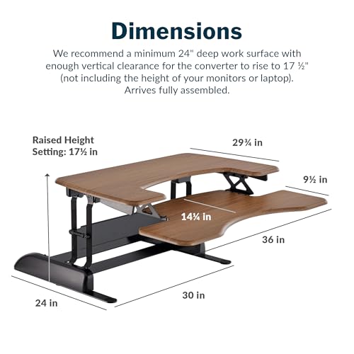 Electric standing desk walnut premium