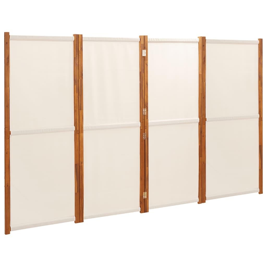 vidaXL Divisorio a 4 Pannelli Bianco Crema 280x180 cm