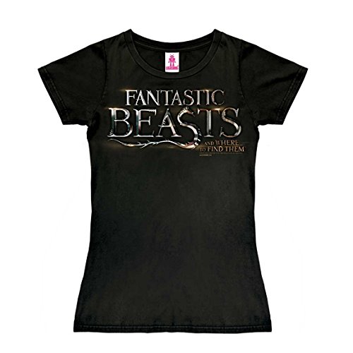 Logoshirt Animales fantásticos - Fantastic Beasts Logo Camiseta para Mujer - Negro - Diseño...