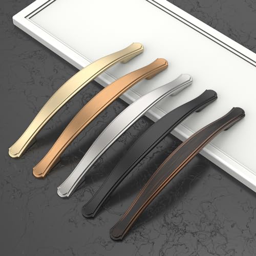 Image of Asidrama 10 Pack 7.5 Inch(192mm) Brushed Brass Cabinet Pulls: Classic Kitchen Cabinet Hardware for Cupboard Drawer Pulls
