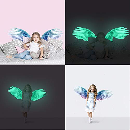 Calcomanías de alas de ángel que brillan para decoración miniatura 6