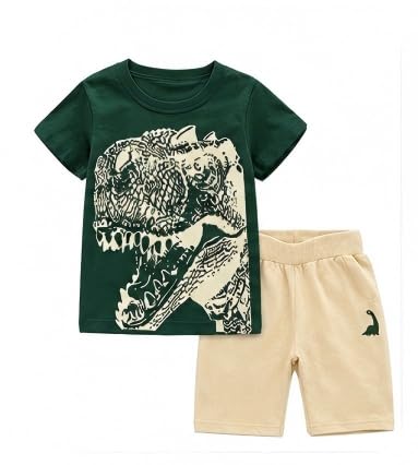 Toddler Boy Clothes Cartoon Cotton Summer Short Sleeve T-Shirt and Shorts Kids Outfit Set 2-7 Year