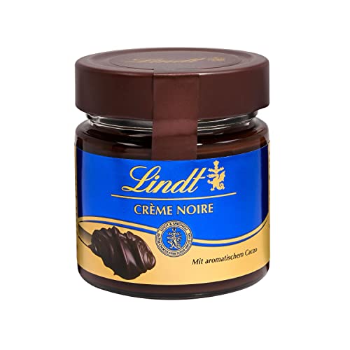 Lindt Schokolade - Brotaufstrich Crème Noir | 220 g | Feinherber Kakaocrème Brotaufstrich mit aromatischem Kakao im Glas | Schokoladen-Brotaufstrich| Schokoladengeschenk | dunkle Schokolade