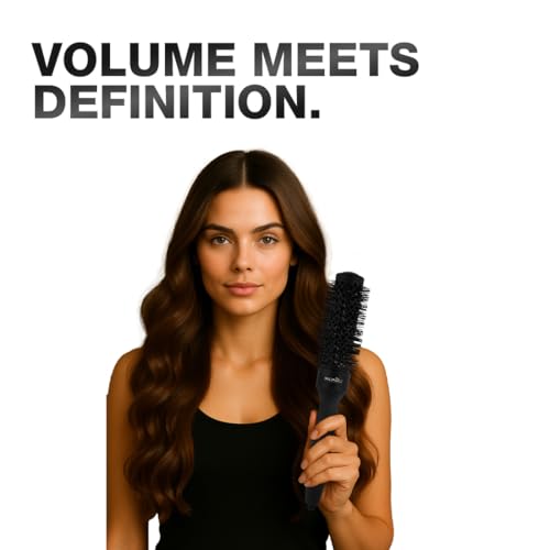 Image of Ikonic Professional Thermal Round Brush with Ionic Technology, Anti Frizz Styling, Straightening, Curling, Volumizing & Waves for Women & Men, Adds Shine, All Hair Types, Salon & Personal Use -TRB 43