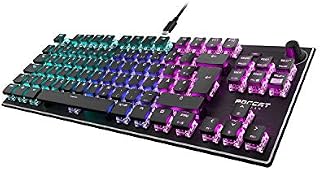 Roccat Vulcan TKL - kompaktowa mechaniczna klawiatura gamingowa RGB, AIMO LED oświetlenie pojedynczego przycisku, tytanowe przełączniki liniowe, aluminiowa powierzchnia, koło multimedialne, QWERTZ
