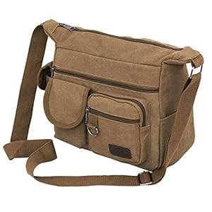 Storite Stylish Canvas Sling Cross Body Messenger Bag, One Side Shoulder Multi Pocket Sling Bag for Men & Women (27x10x26cm, Brown) 10
