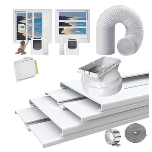 gulrear Portable Air Conditioner Window Vent Kit, Window Slide Kit Plate for Portable Air Conditioner, Portable AC Vent Kit for Exhaust Hose of 15cm/5.9 Inch