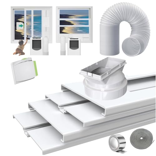 La Mejor Selección de Aire Acondicionado de Ventana Walmart los 5 más buscados. 38 Kit Ventana Portátil AC con Manguera 5.9', Ajustable 26-62 Pulg, Acoplador Universal, Candado y 2 Sellas Antiviento. Compatible LG/Hisense. Sellado Ventana Deslizante...