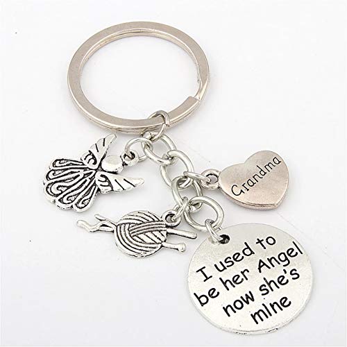 MENGYUE 1Pc   Ángel De La Oración Encantos Llavero Bola De Hilo para Abuela Amor Regalo Llavero Joyería Hecha A Mano