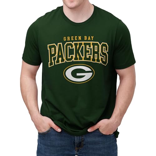 FOCO Green Bay Packers NFL Mens Classic Arched Logo T-Shirt - Forest - XL