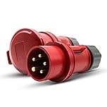 DOJA Industrial | Prise Femelle Industrielle et Prise Mâle Industrielle 32A | 5 Broches | 3 P + N + T | 380V | Etanche IP44 | pour Rallonge Electrique, Camping Car | Usage Intérieur et Exterieur