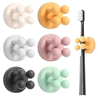 Silikon Zahnbürstenhalter Rasiererhalter Multifunktionshaken Wasserfest Selbstklebend Ohne Bohren, Kinder Spaß Zahnbürstenhalter Wand Geeignet für Wandmontage Badezimmer Küche Wohnzimmer Büro