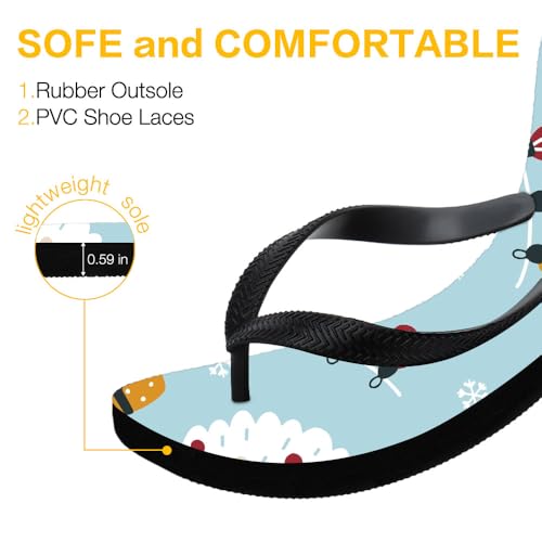 Christmas Flip Flops for Women Men Snowflakes Print Festive Non Slip Summer Thong Sandals Shower Pool Beach Shoes House Casual Waterproof Slides Indoor Outdoor Home Bathroom Slippers3