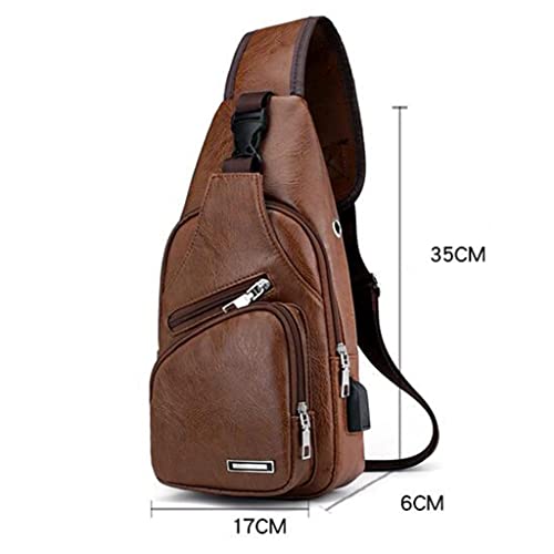 menolana Bolsa bandoleira masculina, de couro poliuretano, multiuso, compacta, transversal, Light Br