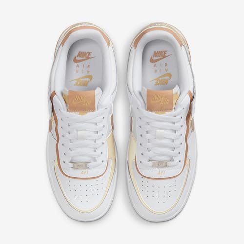 Nike Nike Air Force 1 Shadow Women's Shoes (DZ1847-111, White/Team Gold/White/Hemp) Size 9.5